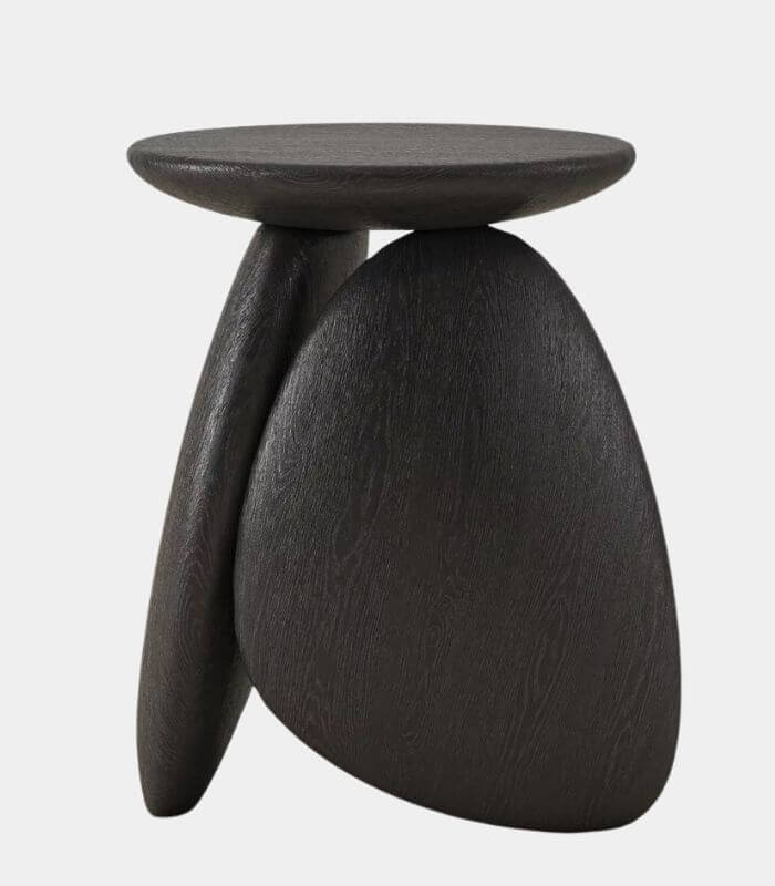 Sculpted Pebble Side Table Raintree Wood