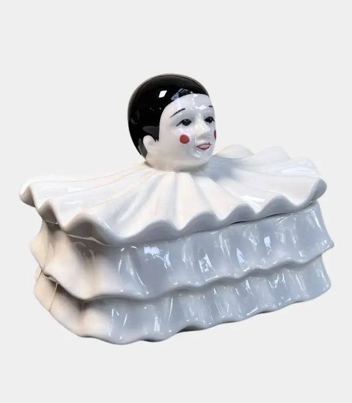 Pierrot Porcelain Trinket Box – Vintage Theatrical Design