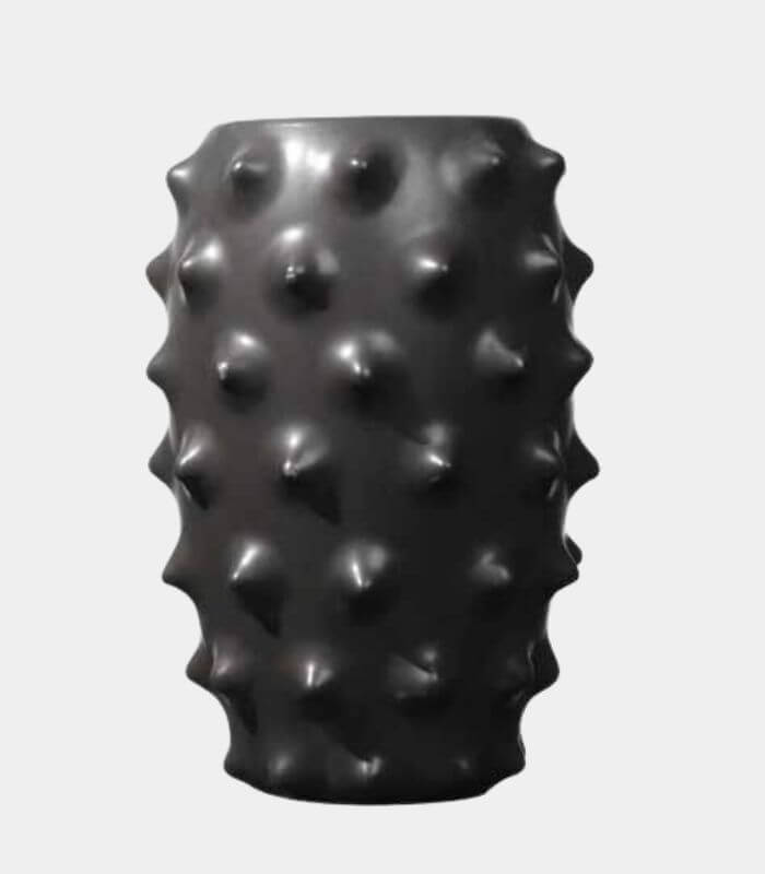 Arabella Black Spiked Handcrafted Ceramic Vase - 27 cm