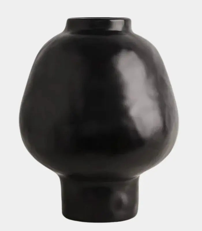 Artisan Lunara Keramikvase – Abstrakte skulpturale Keramik, Schwarz 