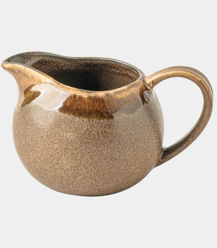 Vintage Style Ceramic Gravy Boat Pitcher Brown 270 ml