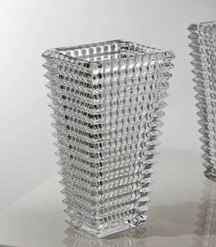 Crystal Glass Tabletop Vase Rectangular 22.5 cm