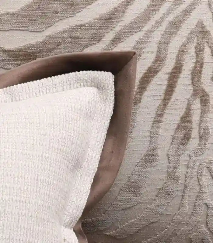Savanna Zebra Jacquard Cushion Cover - Natural Beige Textured Accent 45 cm