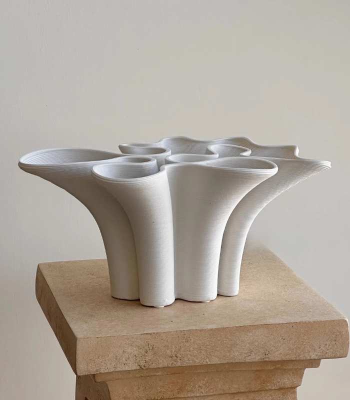 Table Top Vase Paloma White Ceramic Large 30 cm
