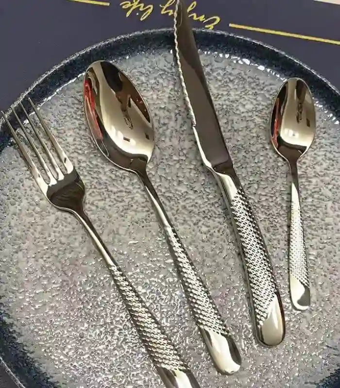 24 Pcs Cutlery Set Premium Stainless Steel Mirror-Polished Silver