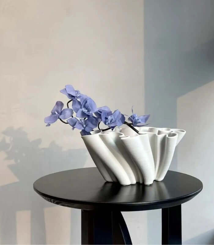 Modern Ceramic Wave Design Vase Centerpiece Bowl 33 cm