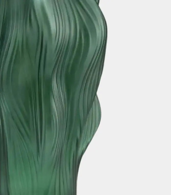Sylvane Sculptural Glass Vase | Frosted Green Ribbed Decorative Vessel 30 cm / 11.8 in