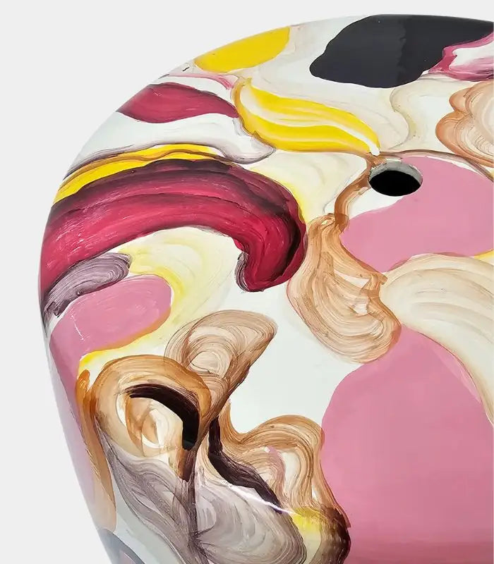 Sonoma Porcelain Stool (Side Table) – Hand-Painted Artisan Design