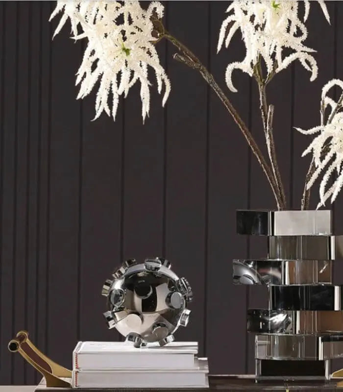 Crystal Ball Sculpture Decorative Object Figurine Grey