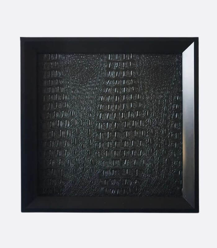 Croc Leather Wall Art Framed Black 35 x 35 cm