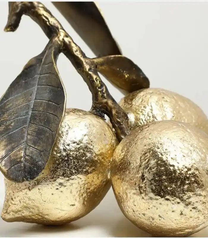 Lemon Tree Decorative Sculpture – Resin Botanical Fruit Ornament