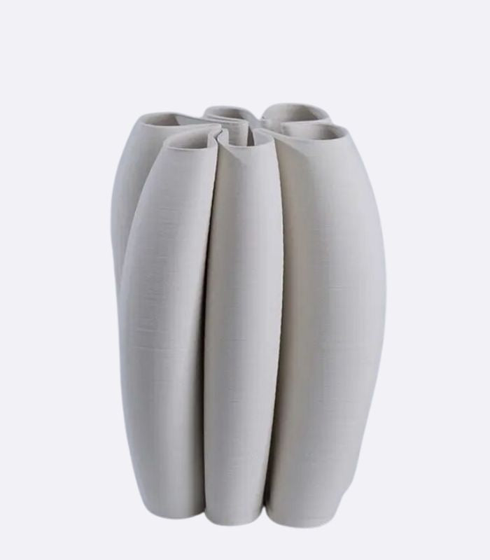 Nuvole Decorative Table Top Vase Ceramic White Cream White 29 cm