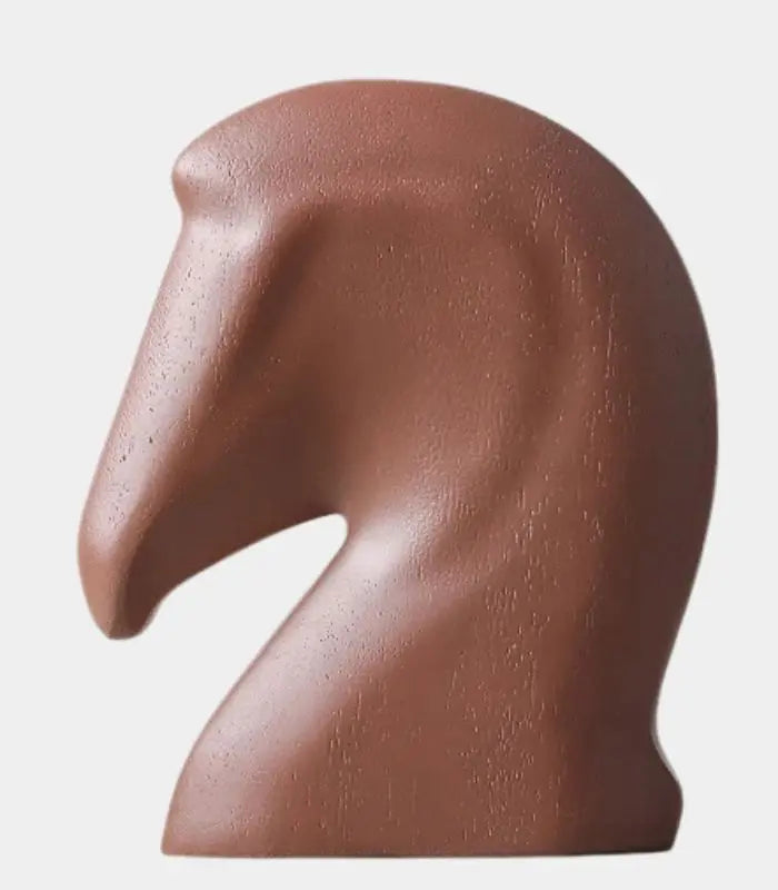 Cavalier Horse Head Sculpture Decorative Object – Minimalist Resin Design 28 cm