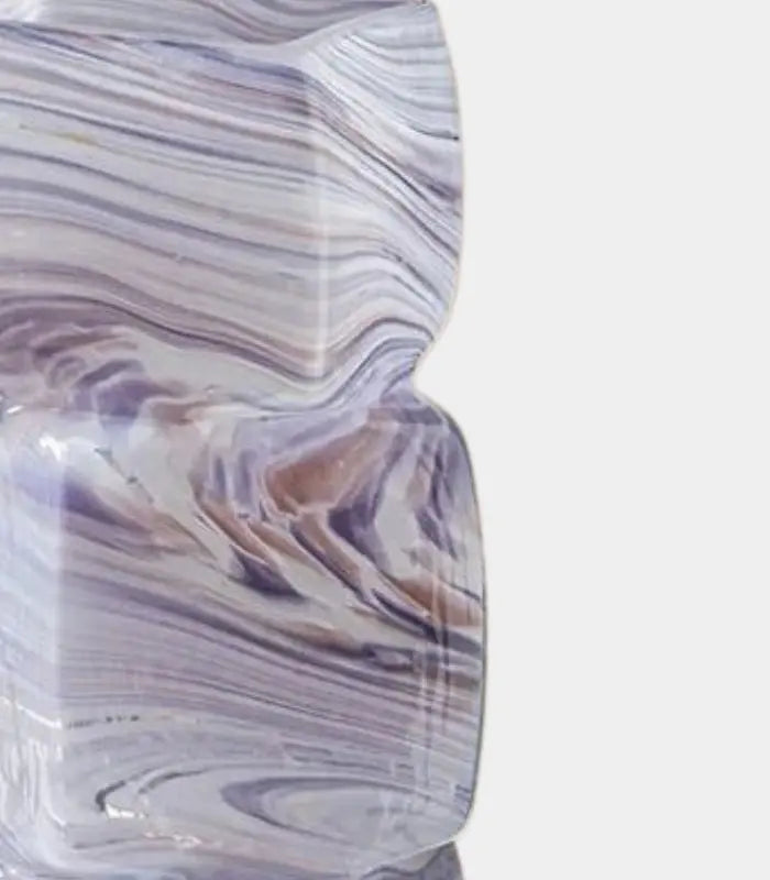 Marbella Handcrafted Glass Vase | Sculptural Stacked Marbled Vessel 30 cm / 11.8 in