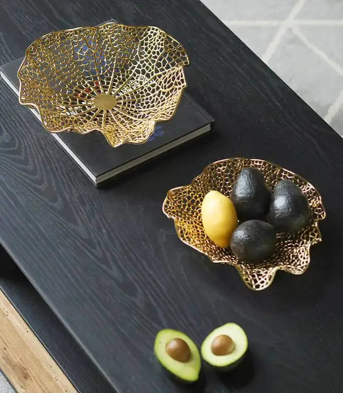 Lumière Gold Filigree Decorative Bowl | Premium Coral-Inspired Metal Dish | Modern Catchall