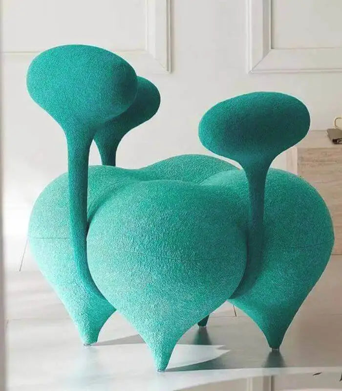 Lunar Bloom Armchair - Modern Artisanal Upholstered Sculptural Accent Chair