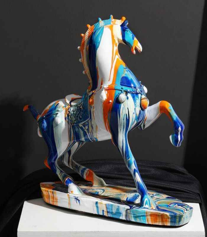 Decorative Sculpture Horse Pride Resin White 35cm