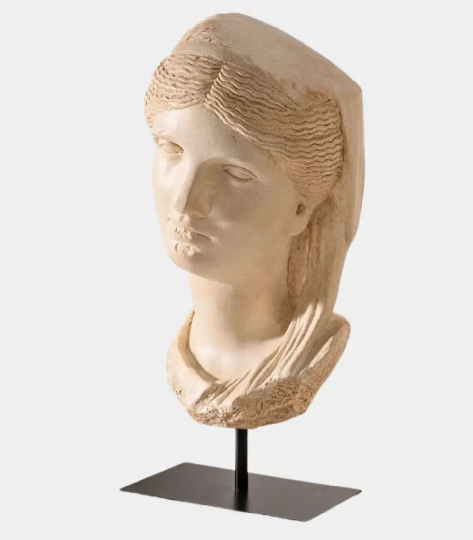 Livia Resin Classical Bust Sculpture | Decorative Female Head Statue on Stand