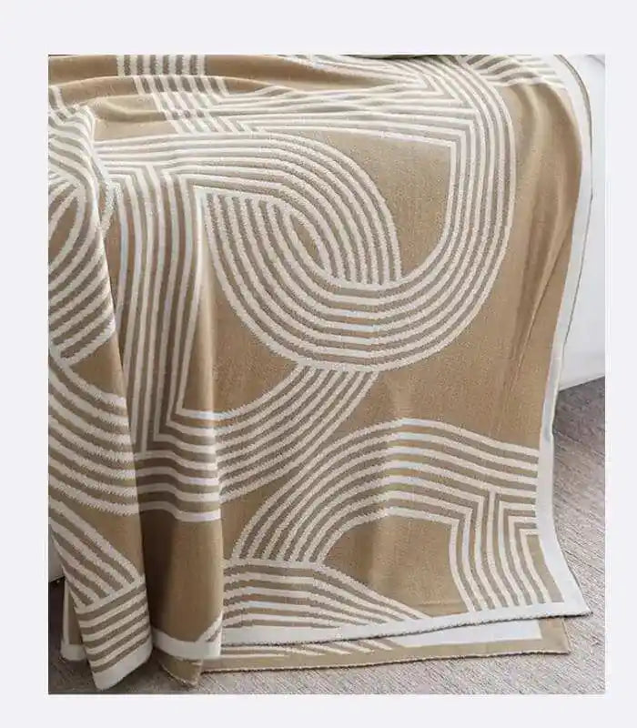 Throw Blanket Chains Pattern Knitted 130 x 180 cm