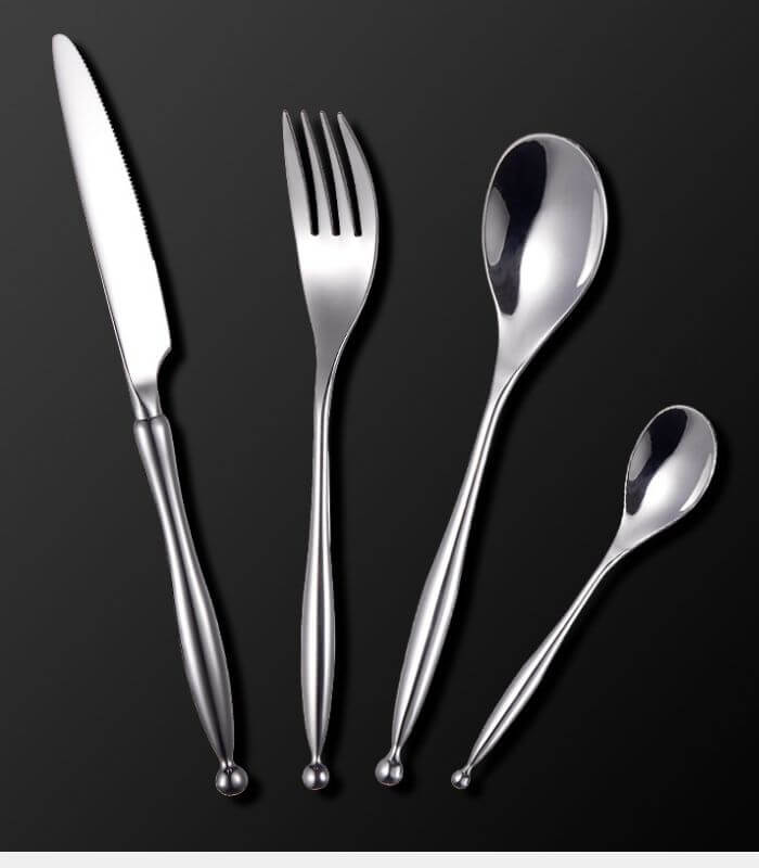 Weighted-Handle Flatware Set | 24-Piece Elegant Dining Collection with Sphere Detail | Modern Stainless Steel Cutlery Service for 6