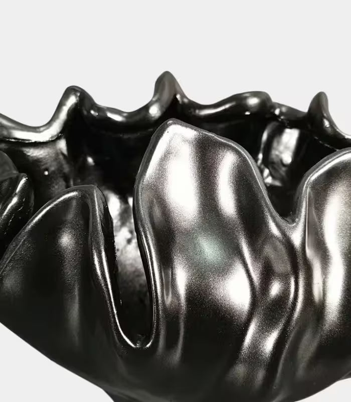 Bolide Bowl Tabletop Vase in Metallic Resin