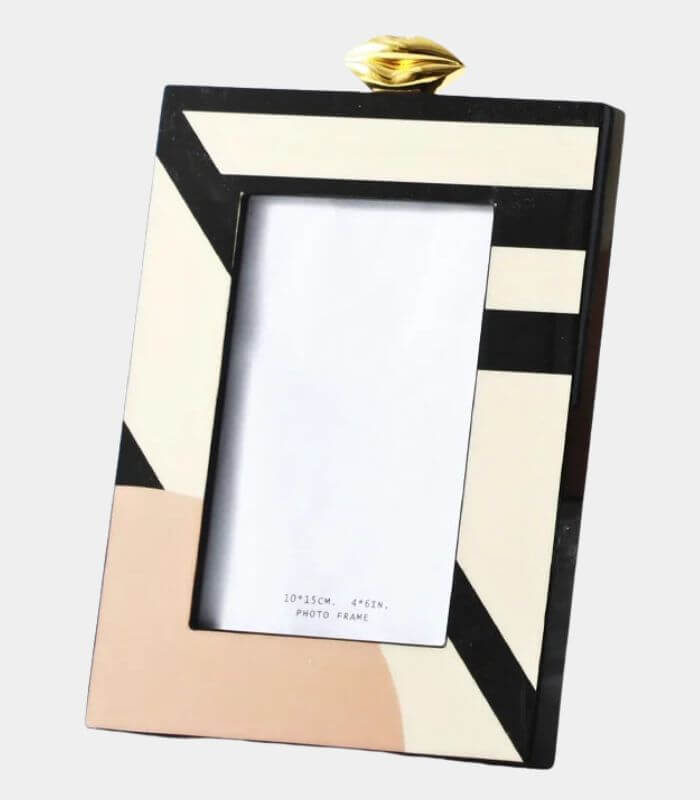 Geometric Photo Frame – Modern Art Deco Design in Two Sizes Wood