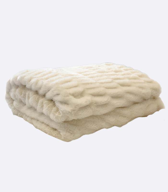 Faux Fur Throw Blanket Decorative Large White