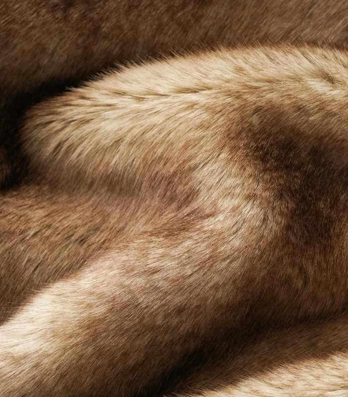 Faux Fur Blanket Light Brown Caramel