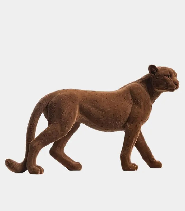 Serengeti Decorative Leopard Sculpture – Flocked Finish, 2 Colours 43.5 cm / 17.1 in