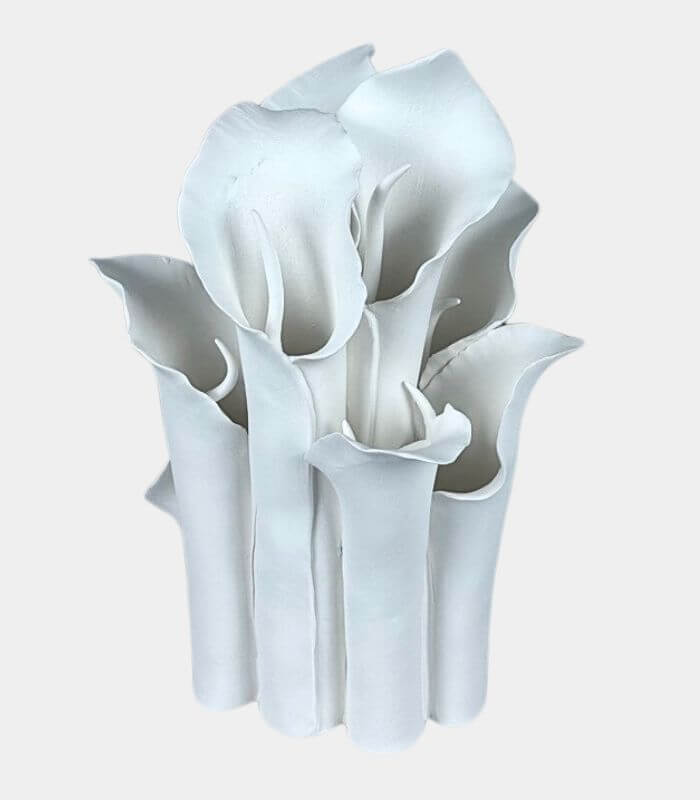 Handcrafted Ceramic Calla Lily Vase | Modern Sculptural Art Piece | Contemporary Home Decor