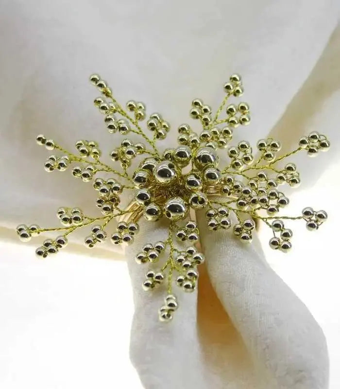6 Pcs Set Pearl Napkin Rings Beaded 5.5 cm, Napkin Rings