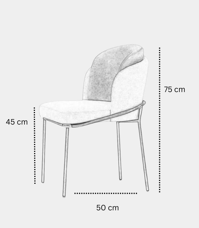 Post-Modern Minimalist Dining Chair White with Gold Metal Frame