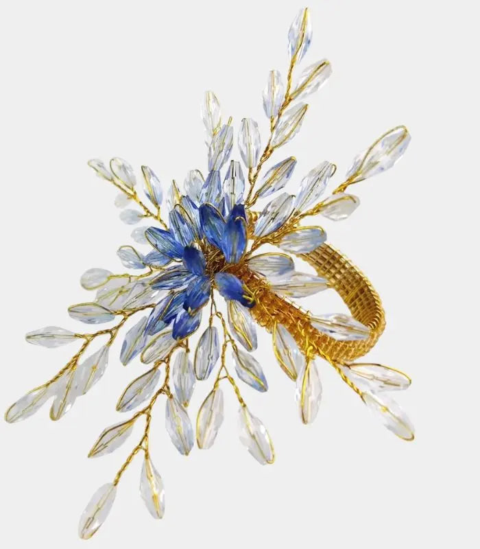 12 Pcs Set Celestina Handbeaded Napkin Ring Set – Acrylic Beaded Design
