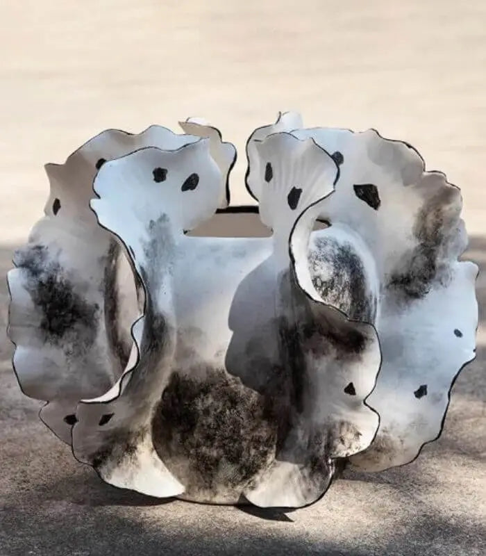 Valeria Ink Wash Ceramic Vase – Artisanal Cloud-Form Design