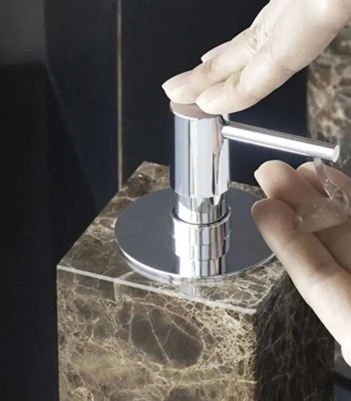 Emperata Natural Marble Soap Dispenser / Lotion Dispenser 19 cm Brown