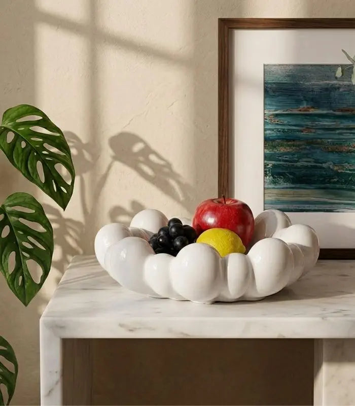 Lumen Glazed Ceramic Bowl White 29cm × 10cm / 11.4" × 3.9" (W × H)