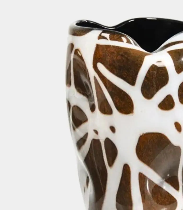 Kaelara Abstract Tortoiseshell Glass Vase – Handblown Artisan Design