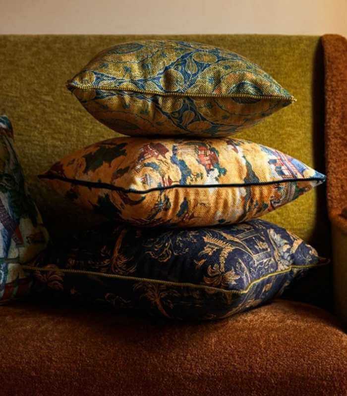 Decorative Cushion Cover Asian-Inspired Chenille Print