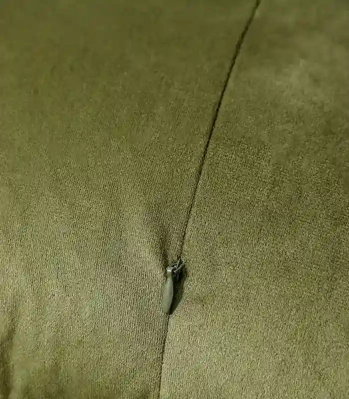 Verdant Moss Cushion Cover - Textured Jacquard with Contrast Piping Green