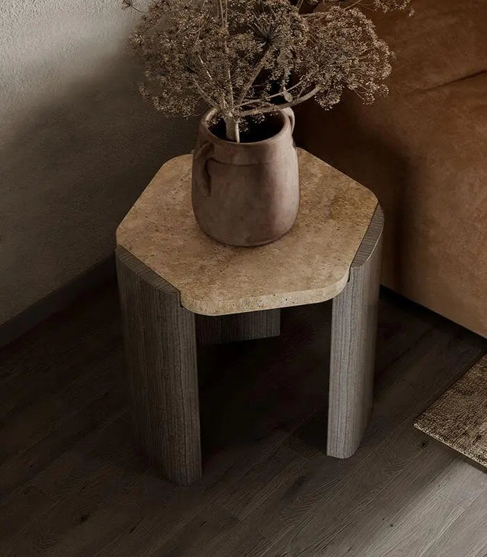 Chelsea Natural Travertine Side Table