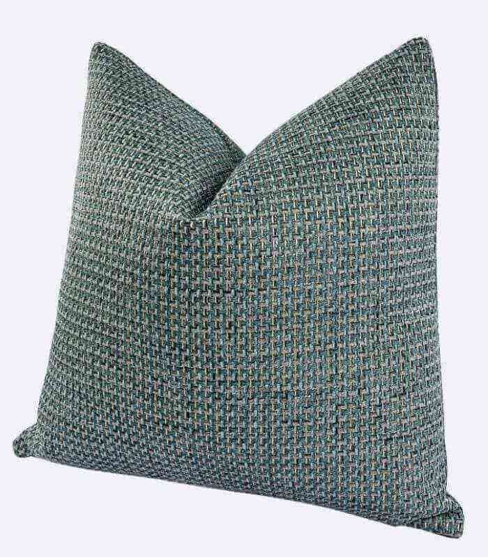 Textured Woven Teal Throw Pillow Cover - Stylish Accent Cushion Cover