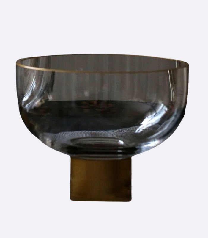 Hurricane Candle Holder Glass with Metal Base