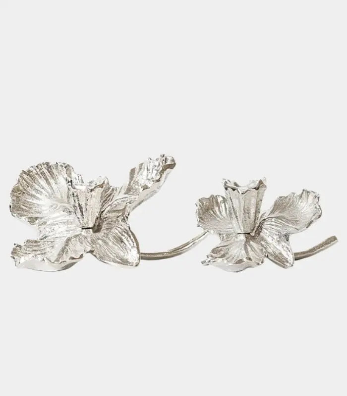 Orchid Bloom Candle Holder – Cast Aluminum Design