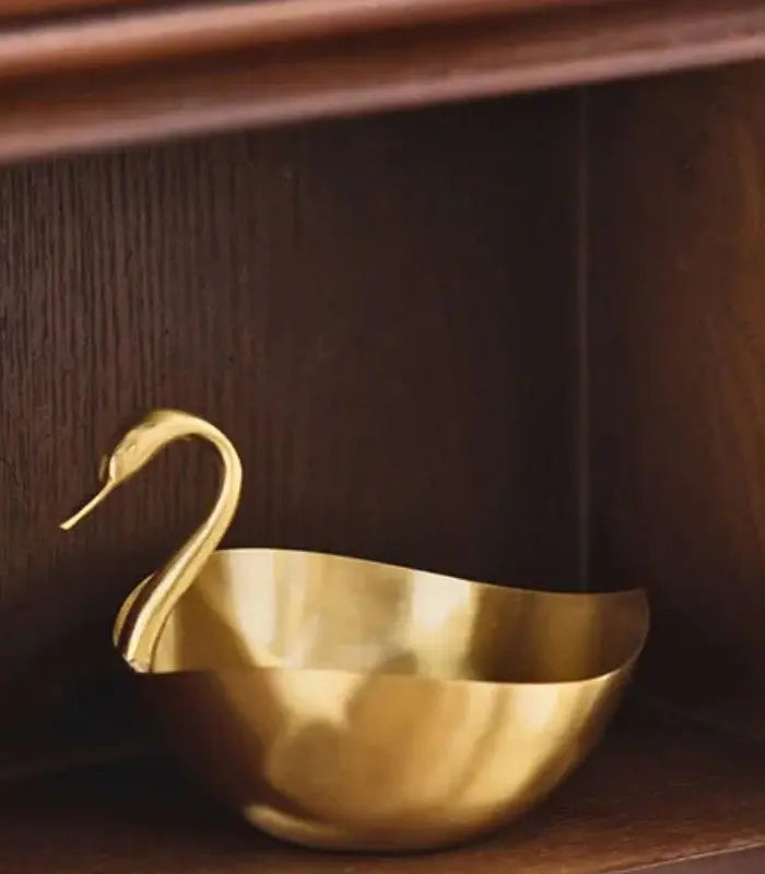 Valenciana Brass Swan Bowl – Sculptural Accent Dish