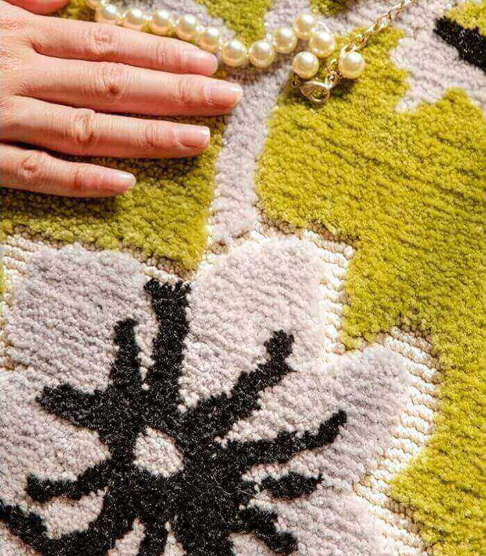 Springtime Bliss Round Rug Hand-Tufted Floral & Butterfly Round Area Rug - Pet-Friendly