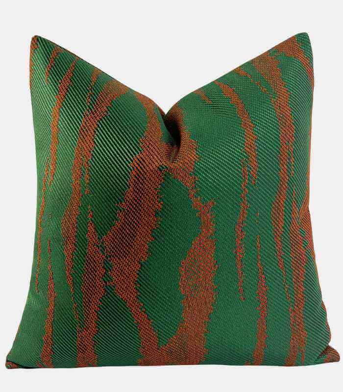 Enchanted Forest Accent Pillow Woven Cushion Cover 45x45 cm Green & Brown