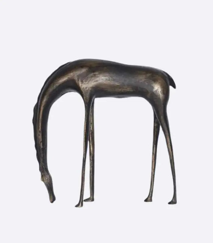 Tranquil Grazing Horse Sculpture Iron Decor 18 cm / 7.09"