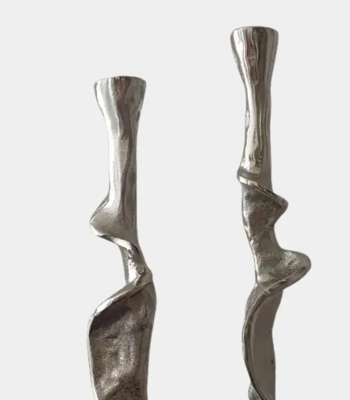 Seraphine Aluminum Candleholder – Sculptural Twisted Design