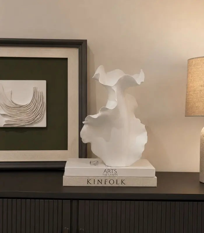 Ondine Handcrafted Tabletop Ceramic Vase White