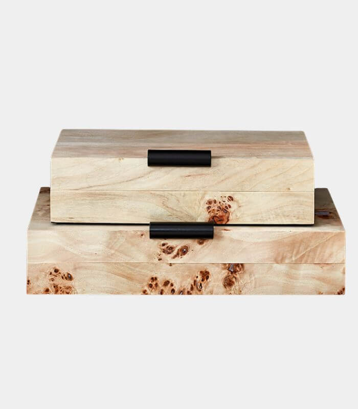 Refined Wooden Jewelry Boxes - Naturally Unique Set of 2